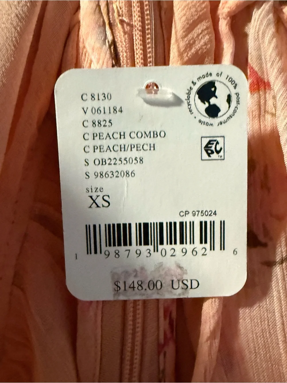Free People Peach-Pink Floral Mini Dress